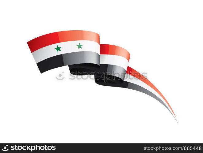 Syria national flag, vector illustration on a white background. Syria flag, vector illustration on a white background