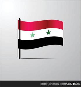 Syria waving Shiny Flag design vector
