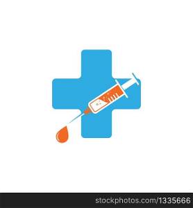 syringe cross medic icon vector illustration design template