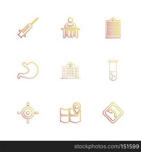 syringe , desk , reception , clipboard , kidneys , hospital , testtube , target , navigation , board , icon, vector, design,  flat,  collection, style, creative,  icons