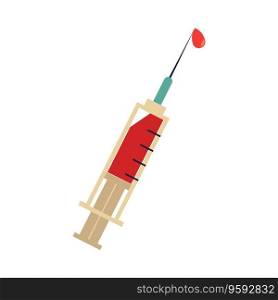 Syringe flat isolated vector image