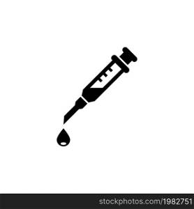 Syringe. Flat Vector Icon. Simple black symbol on white background. Syringe Flat Vector Icon