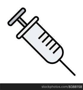 Syringe Icon. Editable Bold Outline With Color Fill Design. Vector Illustration.