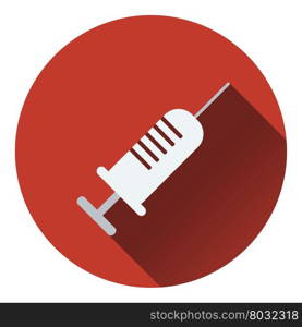 Syringe icon. Flat color design. Vector illustration.