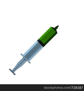 Syringe icon. Flat illustration of syringe vector icon for web. Syringe icon, flat style