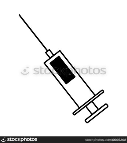 Syringe icon flat vector illustration isolated on white backgrounds