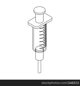 Syringe icon in isometric 3d style isolated on white background. Syringe icon, isometric 3d style