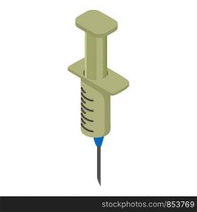 Syringe icon. Isometric illustration of syringe vector icon for web. Syringe icon, isometric style
