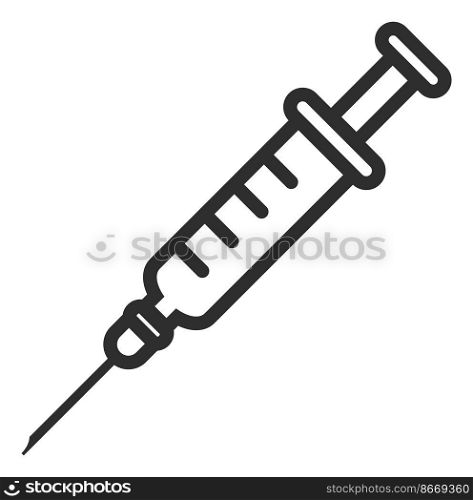 Syringe icon. Medical needle for injection and vaccine isolated on white background. Syringe icon. Medical needle for injection and vaccine