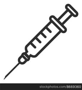 Syringe icon. Medical needle for injection and vaccine isolated on white background. Syringe icon. Medical needle for injection and vaccine