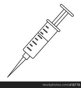 Syringe icon. Outline illustration of syringe vector icon for web. Syringe icon, outline style