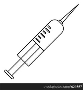 Syringe icon. Outline illustration of syringe vector icon for web. Syringe icon, outline style