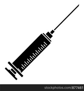 Syringe icon. Simple illustration of syringe vector icon for web design isolated on white background. Syringe icon, simple style