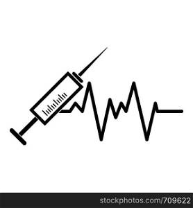 Syringe icon. Simple illustration of syringe vector icon for web. Syringe icon, simple style