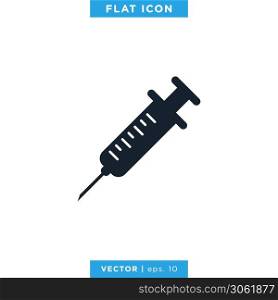 Syringe Icon Vector Logo Design Template