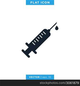 Syringe Icon Vector Logo Design Template