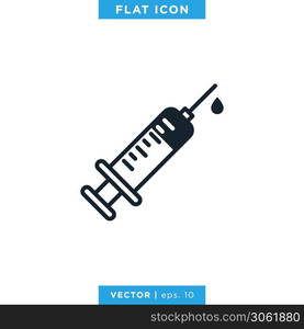 Syringe Icon Vector Logo Design Template