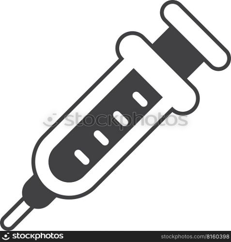 syringe illustration in minimal style isolated on background