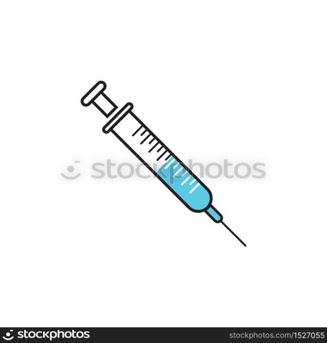 Syringe injection icon vector template and symbol