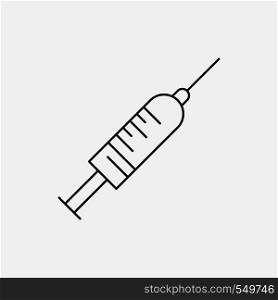 syringe, injection, vaccine, needle, shot Line Icon. Vector isolated illustration. Vector EPS10 Abstract Template background