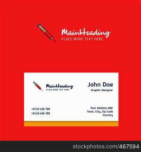 Syringe logo Design with business card template. Elegant corporate identity. - Vector