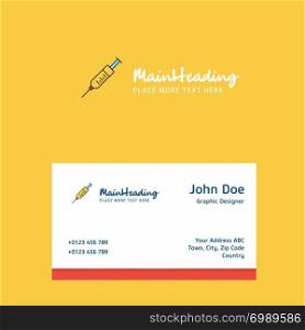 Syringe logo Design with business card template. Elegant corporate identity. - Vector