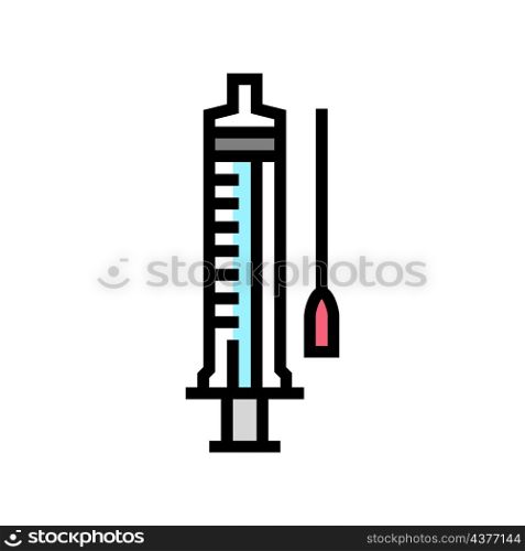 syringe medical color icon vector. syringe medical sign. isolated symbol illustration. syringe medical color icon vector illustration