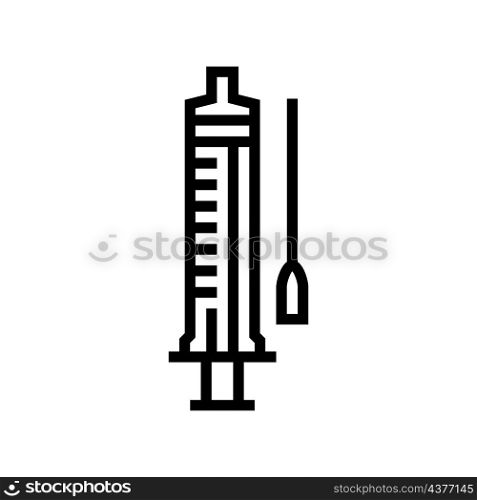 syringe medical line icon vector. syringe medical sign. isolated contour symbol black illustration. syringe medical line icon vector illustration
