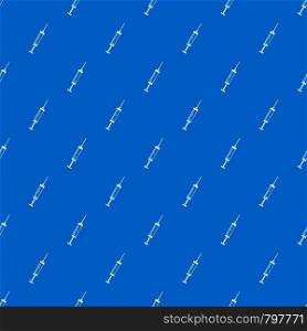 Syringe pattern repeat seamless in blue color for any design. Vector geometric illustration. Syringe pattern seamless blue