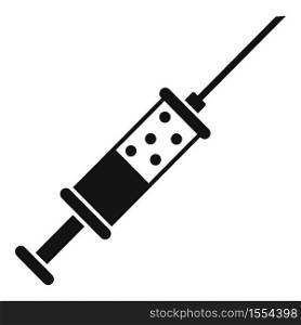 Syringe plastic icon. Simple illustration of syringe plastic vector icon for web design isolated on white background. Syringe plastic icon, simple style