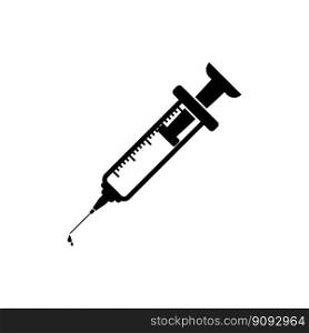 Syringe symbol in medical simple icon illustration design template.