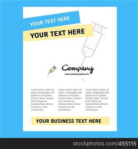 Syringe Title Page Design for Company profile ,annual report, presentations, leaflet, Brochure Vector Background
