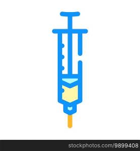 syringe with insulin line icon vector. syringe with insulin color sign. isolated symbol illustration. syringe with insulin color icon vector illustration