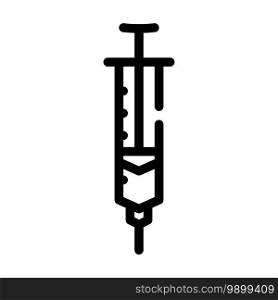 syringe with insulin line icon vector. syringe with insulin sign. isolated contour symbol black illustration. syringe with insulin line icon vector illustration
