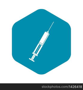 Syringe with liquid icon. Simple illustration of syringe with liquid vector icon for web. Syringe with liquid icon, simple style