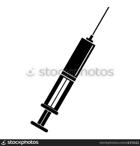 Syringe with liquid icon. Simple illustration of syringe with liquid vector icon for web. Syringe with liquid icon, simple style