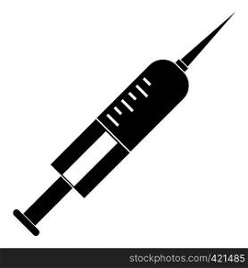 Syringe with needle icon. Simple illustration of syringe with needle vector icon for web. Syringe with needle icon, simple style