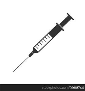 Syringe with needle, Vaccine injection icon. Syringe with needle, Vaccine injection for your design