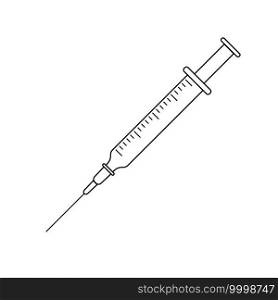 Syringe with needle, Vaccine injection vector icon. Syringe with needle, Vaccine injection icon for your design