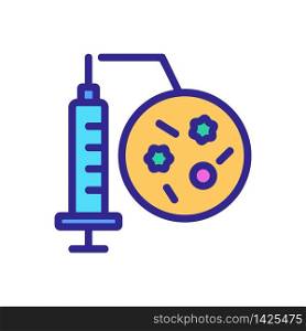 syringe with vaccine icon vector. syringe with vaccine sign. color symbol illustration. syringe with vaccine icon vector outline illustration