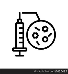 syringe with vaccine icon vector. syringe with vaccine sign. isolated contour symbol illustration. syringe with vaccine icon vector outline illustration