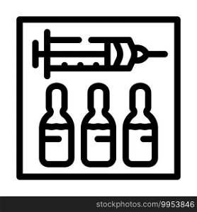 syringe with vaccine line icon vector. syringe with vaccine sign. isolated contour symbol black illustration. syringe with vaccine line icon vector illustration