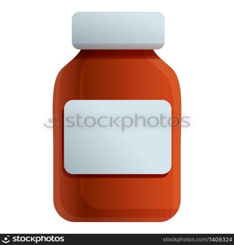 Syrup bottle icon. Cartoon of syrup bottle vector icon for web design isolated on white background. Syrup bottle icon, cartoon style