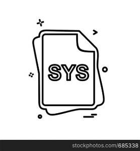 SYS file type icon design vector