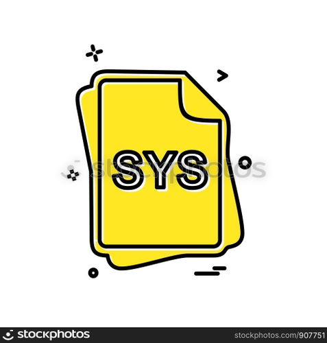 SYS file type icon design vector