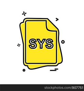 SYS file type icon design vector