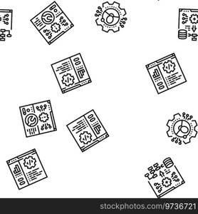 system analyst data vector seamless pattern thin line illustration. system analyst data seamless pattern vector