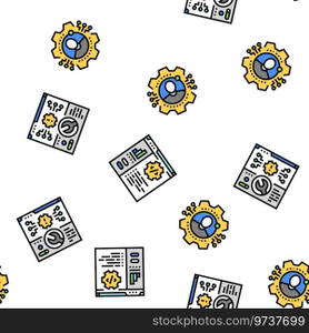 system analyst data vector seamless pattern thin line illustration. system analyst data seamless pattern vector
