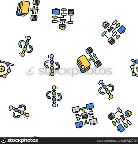 system analyst data vector seamless pattern thin line illustration. system analyst data seamless pattern vector