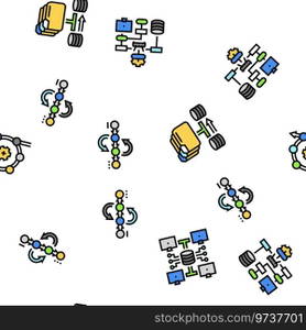system analyst data vector seamless pattern thin line illustration. system analyst data seamless pattern vector